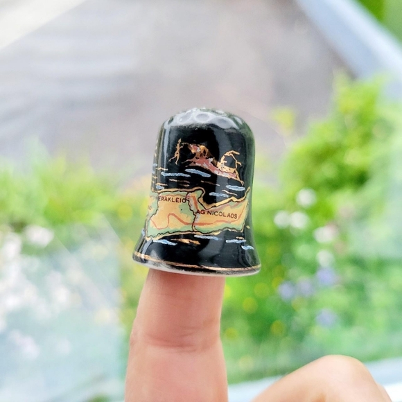 Vintage Greek Peasant Crete Map Thimble - Picture 3 of 8